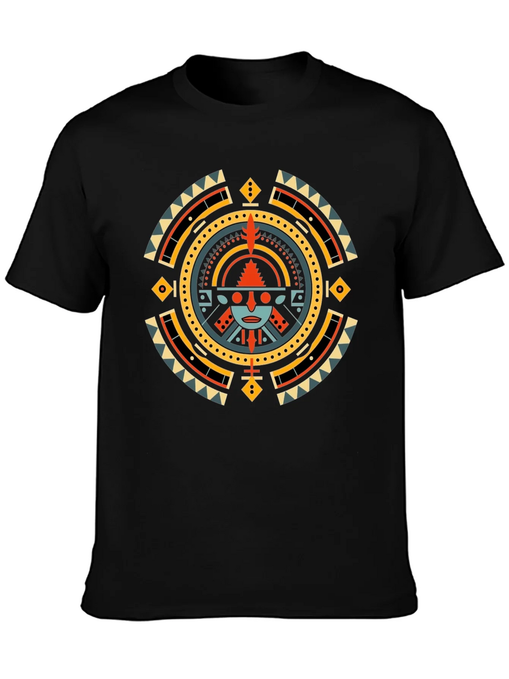 Aztec Sun Graphic T-Shirt - Black product image 3