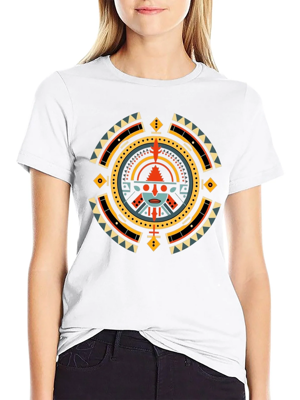 Aztec Sun Graphic T-Shirt - Black product image 8