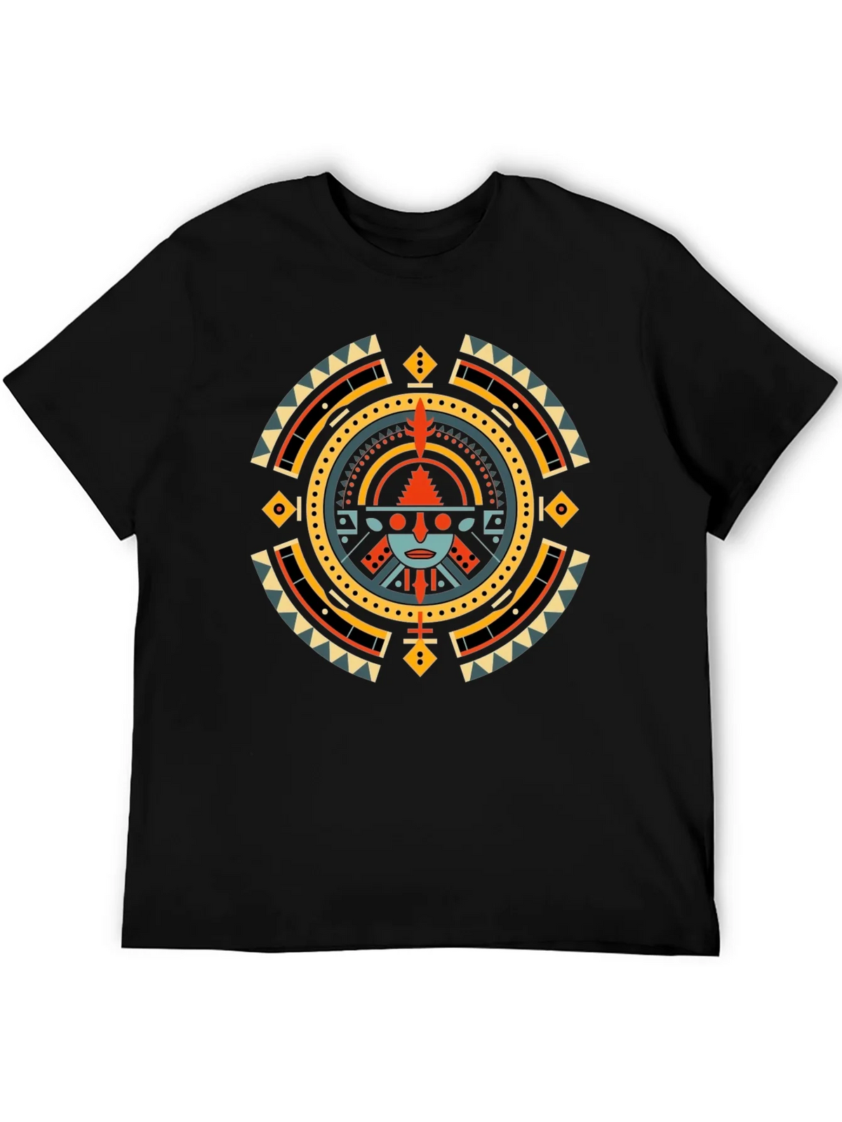 Aztec Sun Graphic T-Shirt - Black product image 5
