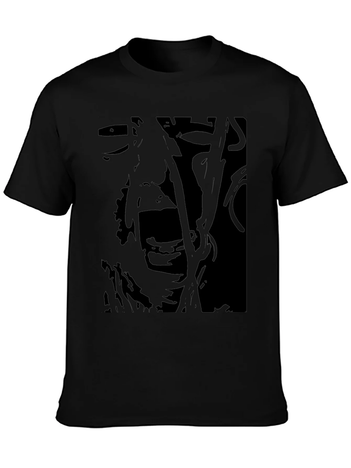 Abstract Scream Graphic Black T-Shirt product image 3