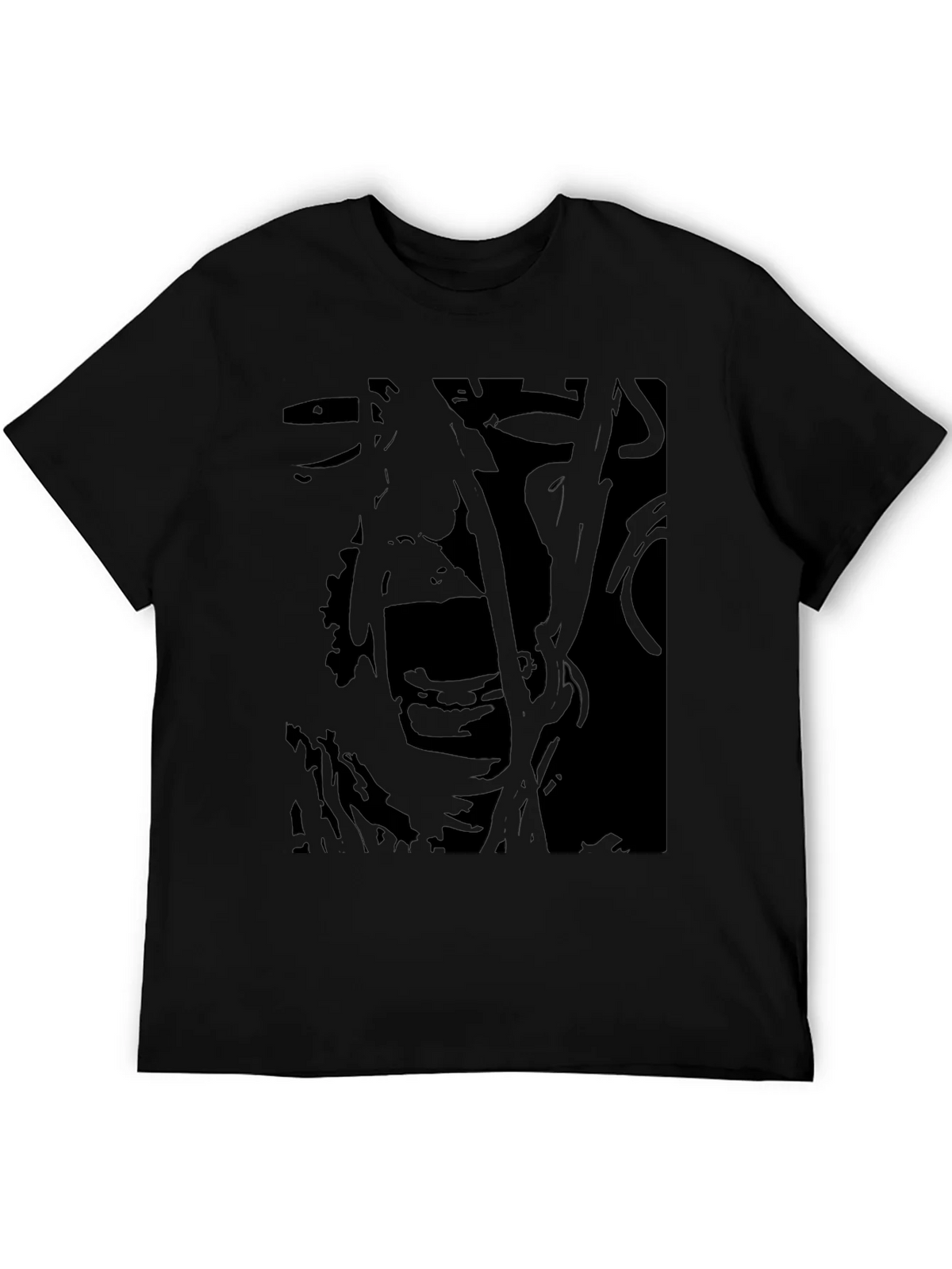 Abstract Scream Graphic Black T-Shirt product image 5