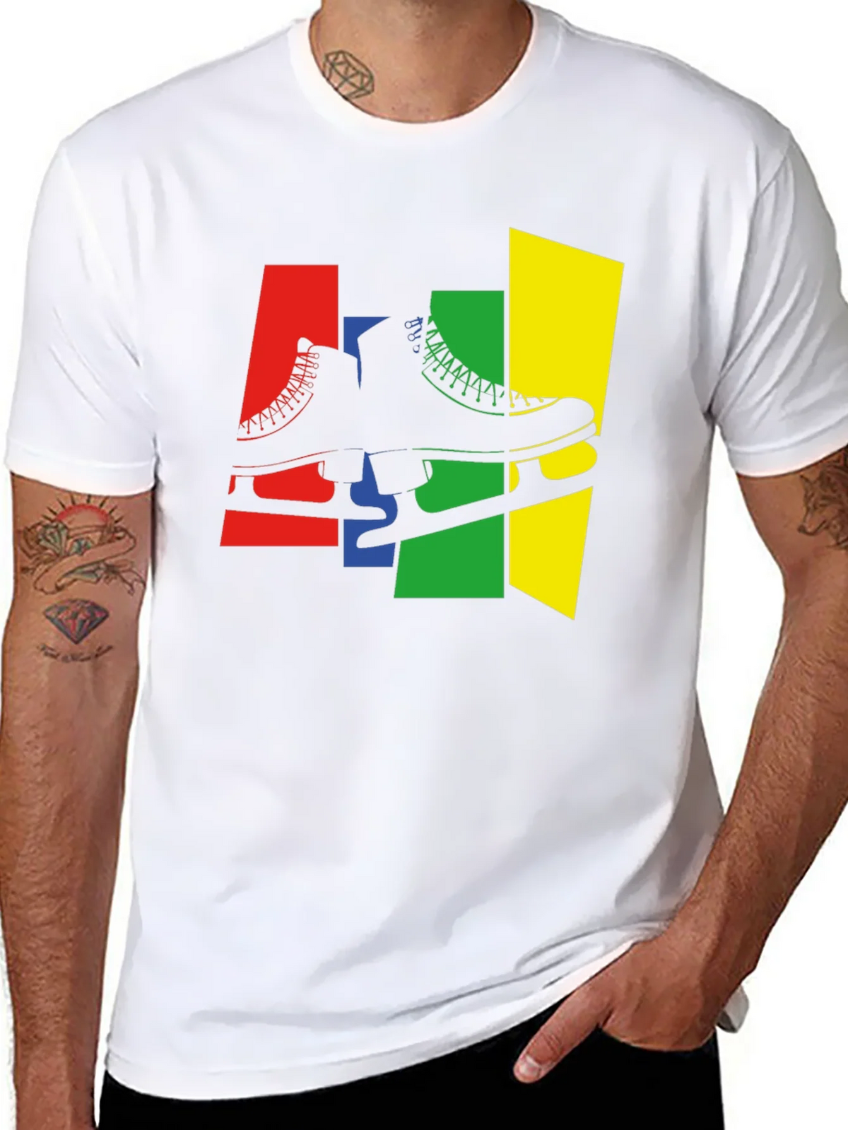 Retro Skates T-Shirt - Black Cotton Graphic Tee product image 7