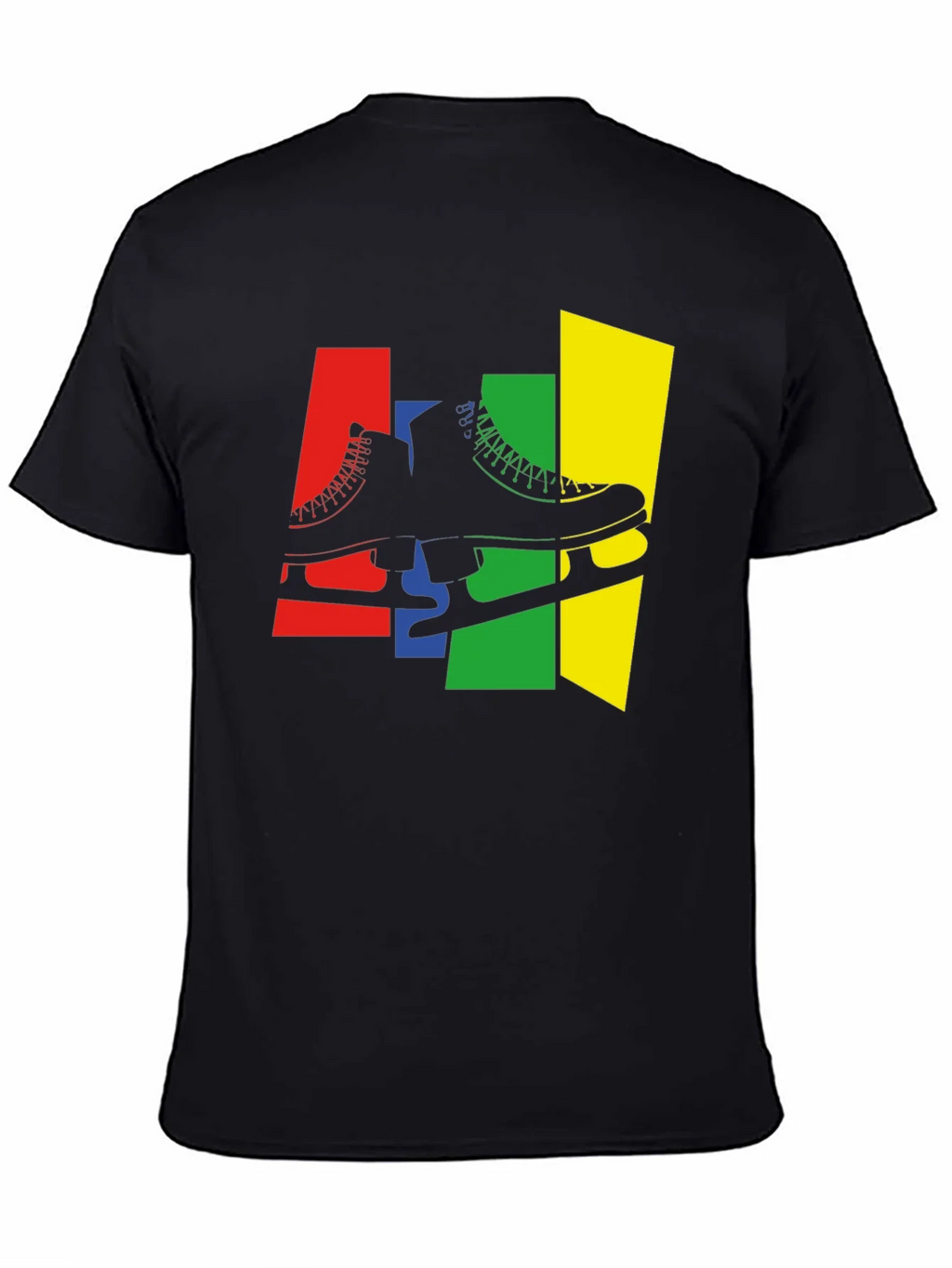 Retro Skates T-Shirt - Black Cotton Graphic Tee product image 4