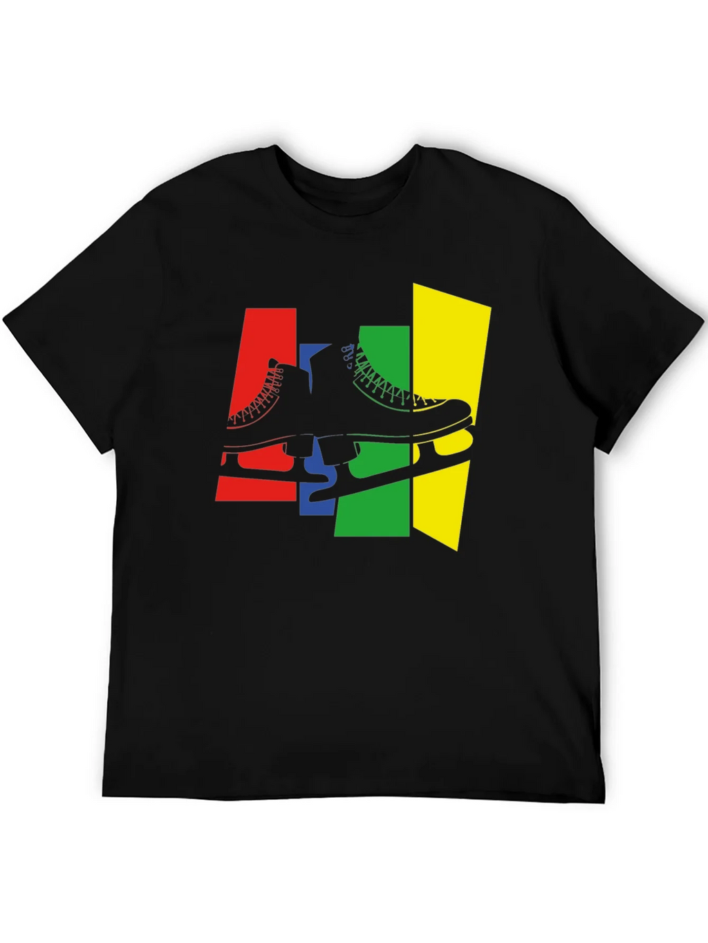 Retro Skates T-Shirt - Black Cotton Graphic Tee product image 5