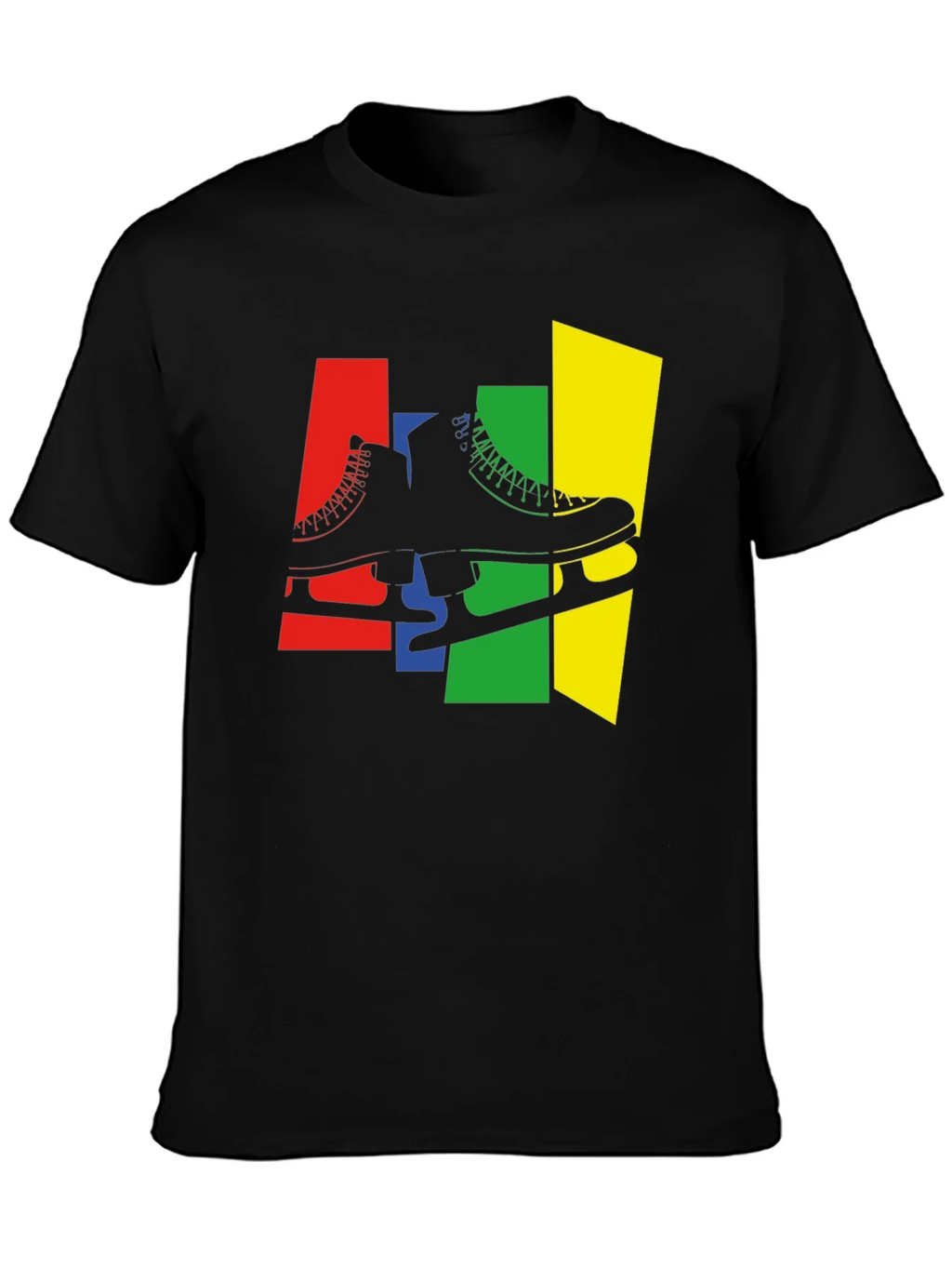Retro Skates T-Shirt - Black Cotton Graphic Tee product image 3