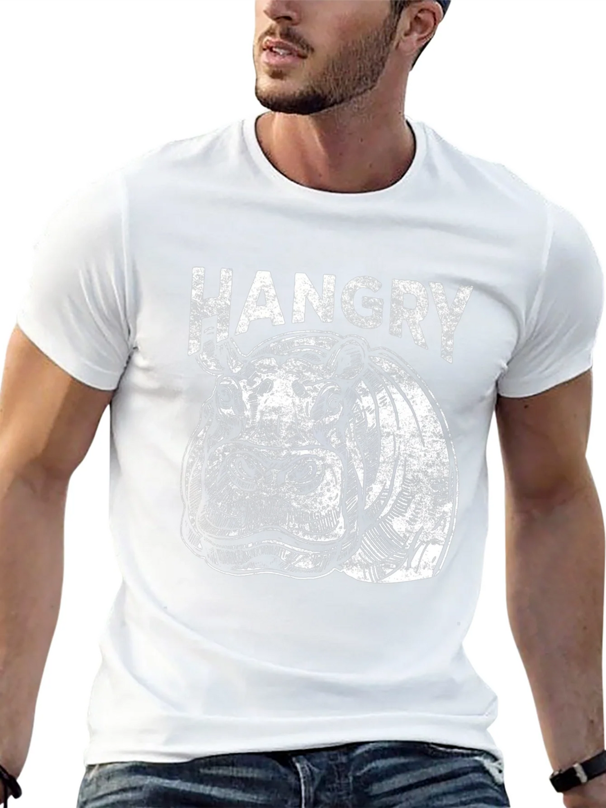 Hangry Hippo Graphic T-Shirt - Black product image 12