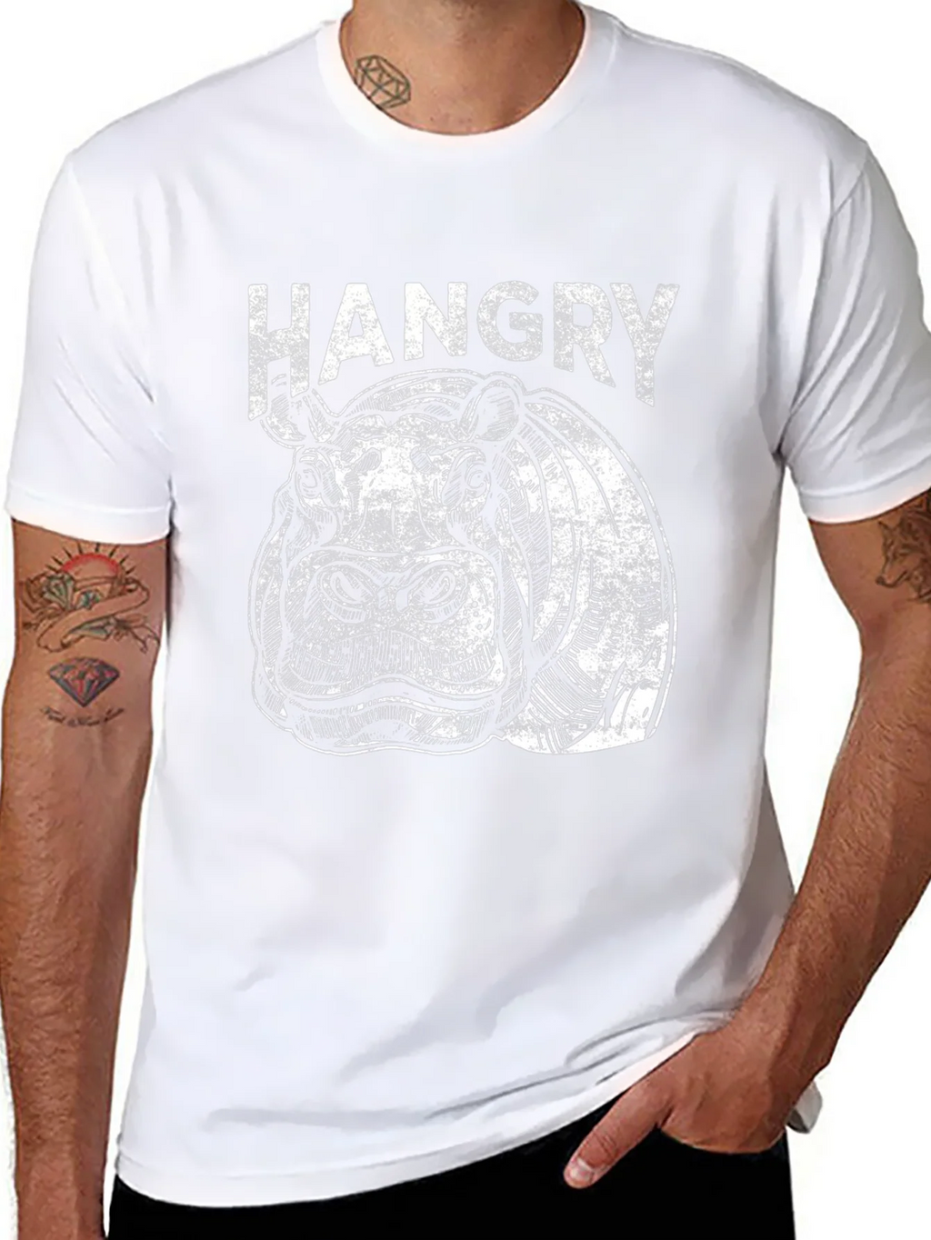 Hangry Hippo Graphic T-Shirt - Black product image 7