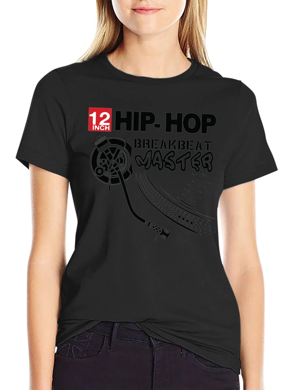 Hip Hop Breakbeat Master Black T-Shirt product image 2