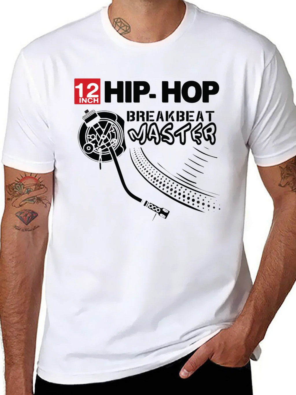 Hip Hop Breakbeat Master Black T-Shirt product image 7