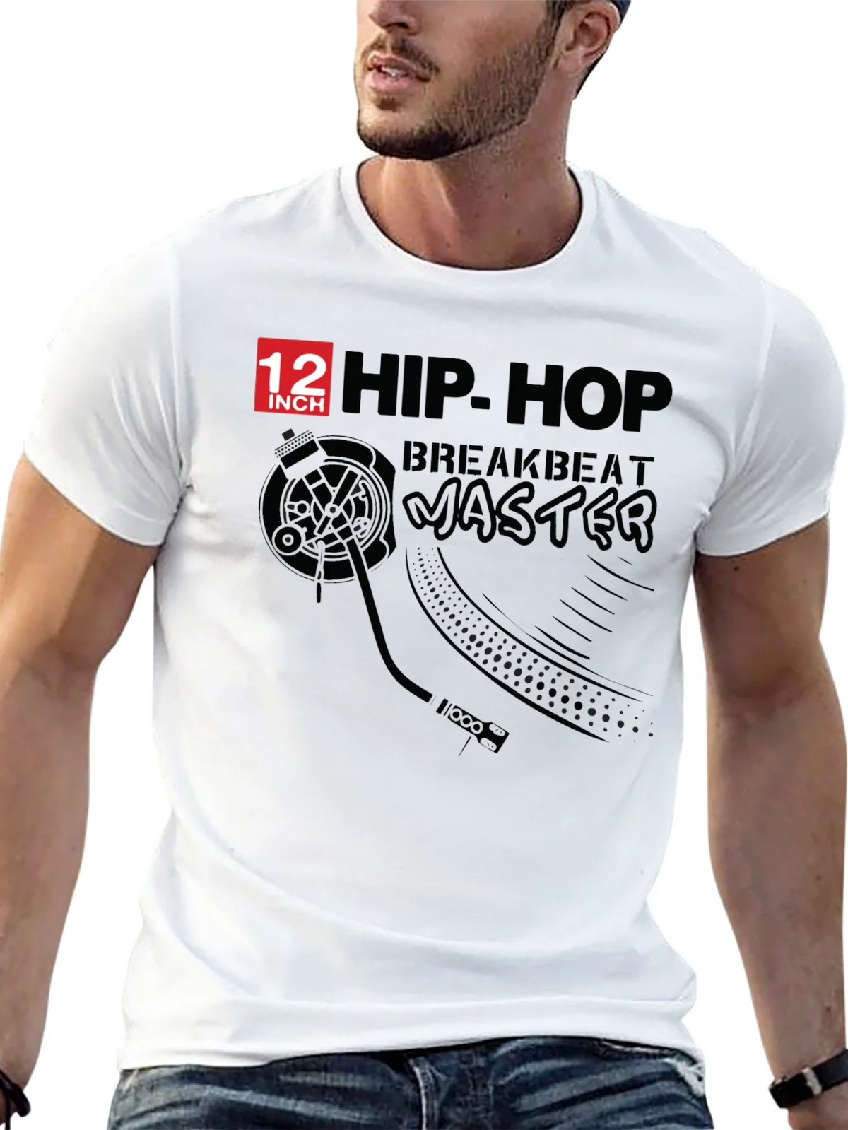Hip Hop Breakbeat Master Black T-Shirt product image 12