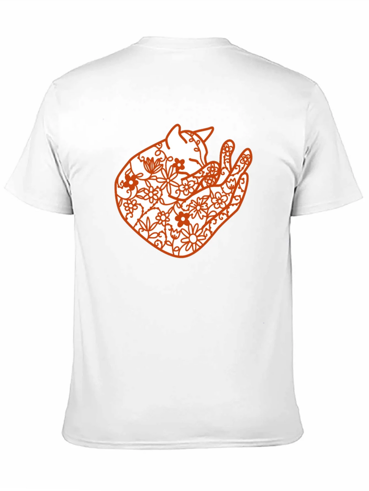 Floral Cat Graphic Tee - Black Comfort Fit product image 9