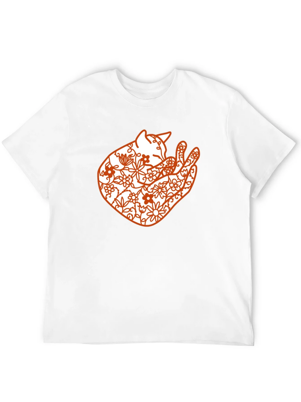 Floral Cat Graphic Tee - Black Comfort Fit product image 10