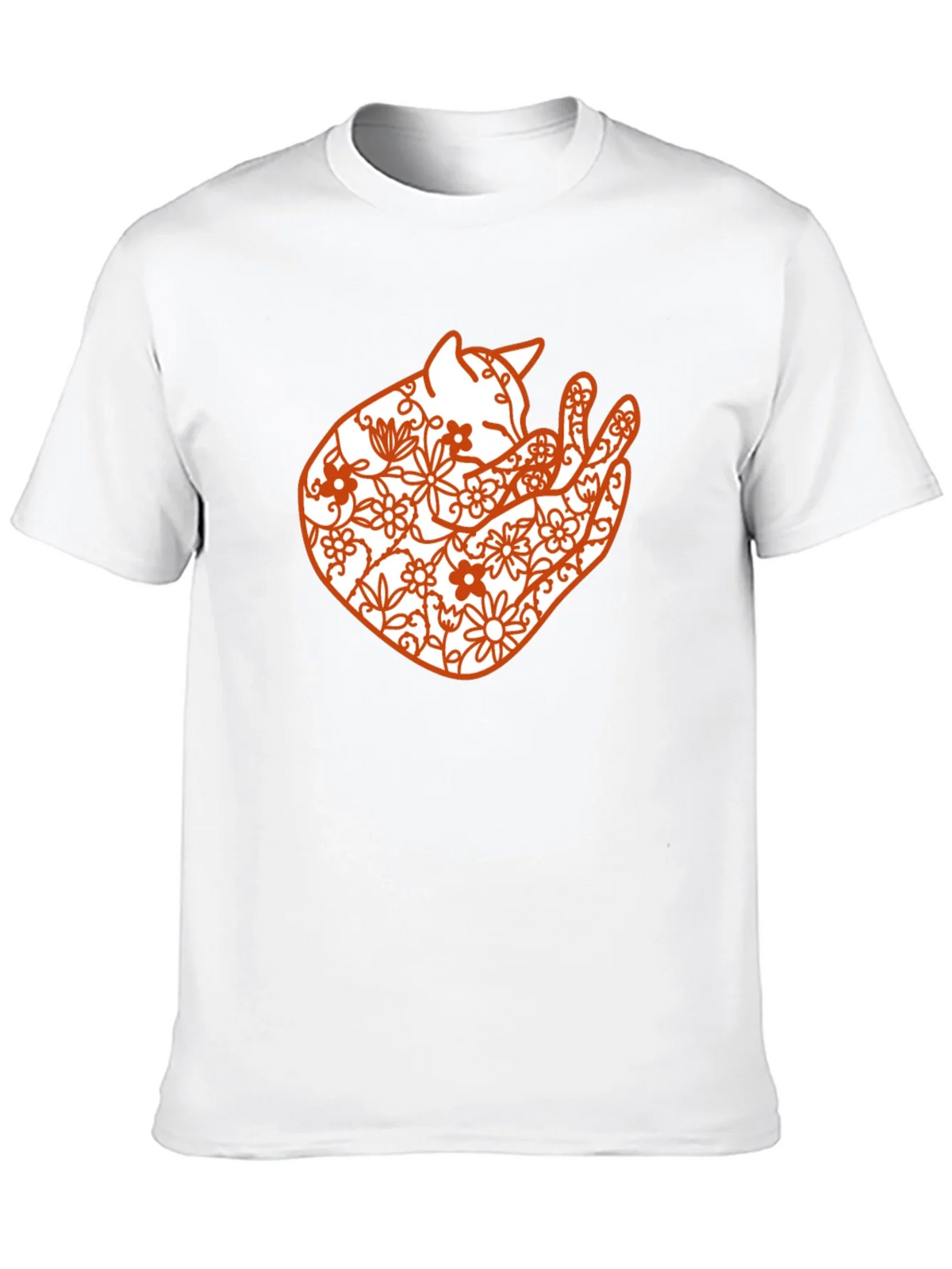 Floral Cat Graphic Tee - Black Comfort Fit product image 8