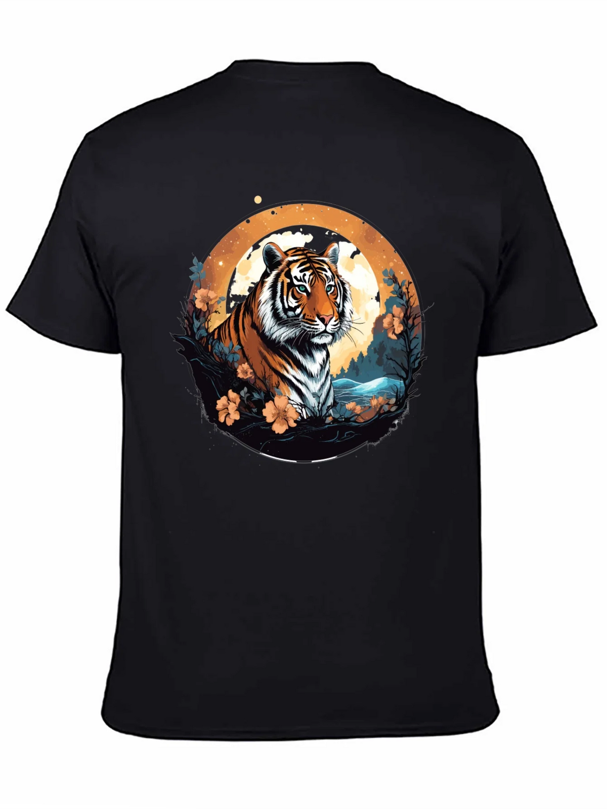 Tiger Graphic Tee - Black Cotton Blend T-Shirt product image 4