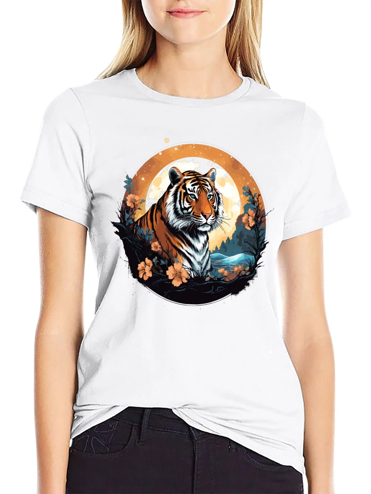 Tiger Graphic Tee - Black Cotton Blend T-Shirt product image 8