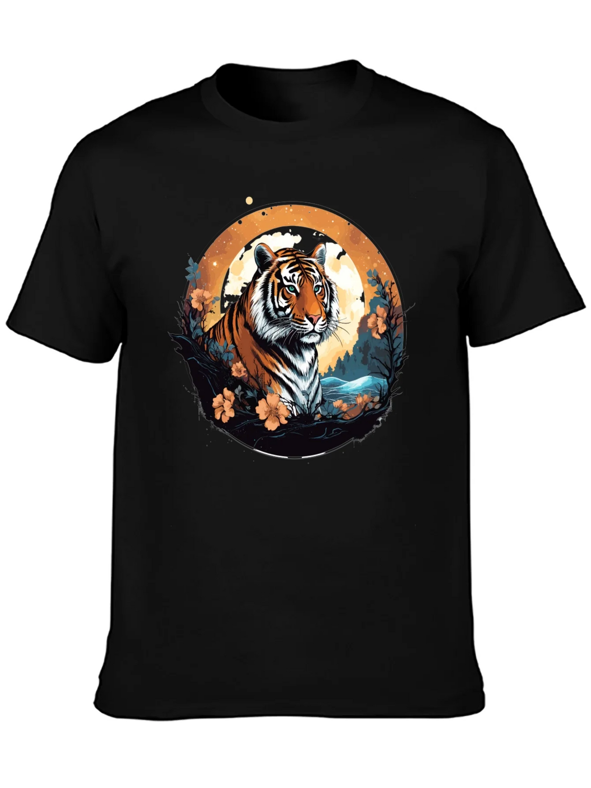 Tiger Graphic Tee - Black Cotton Blend T-Shirt product image 3