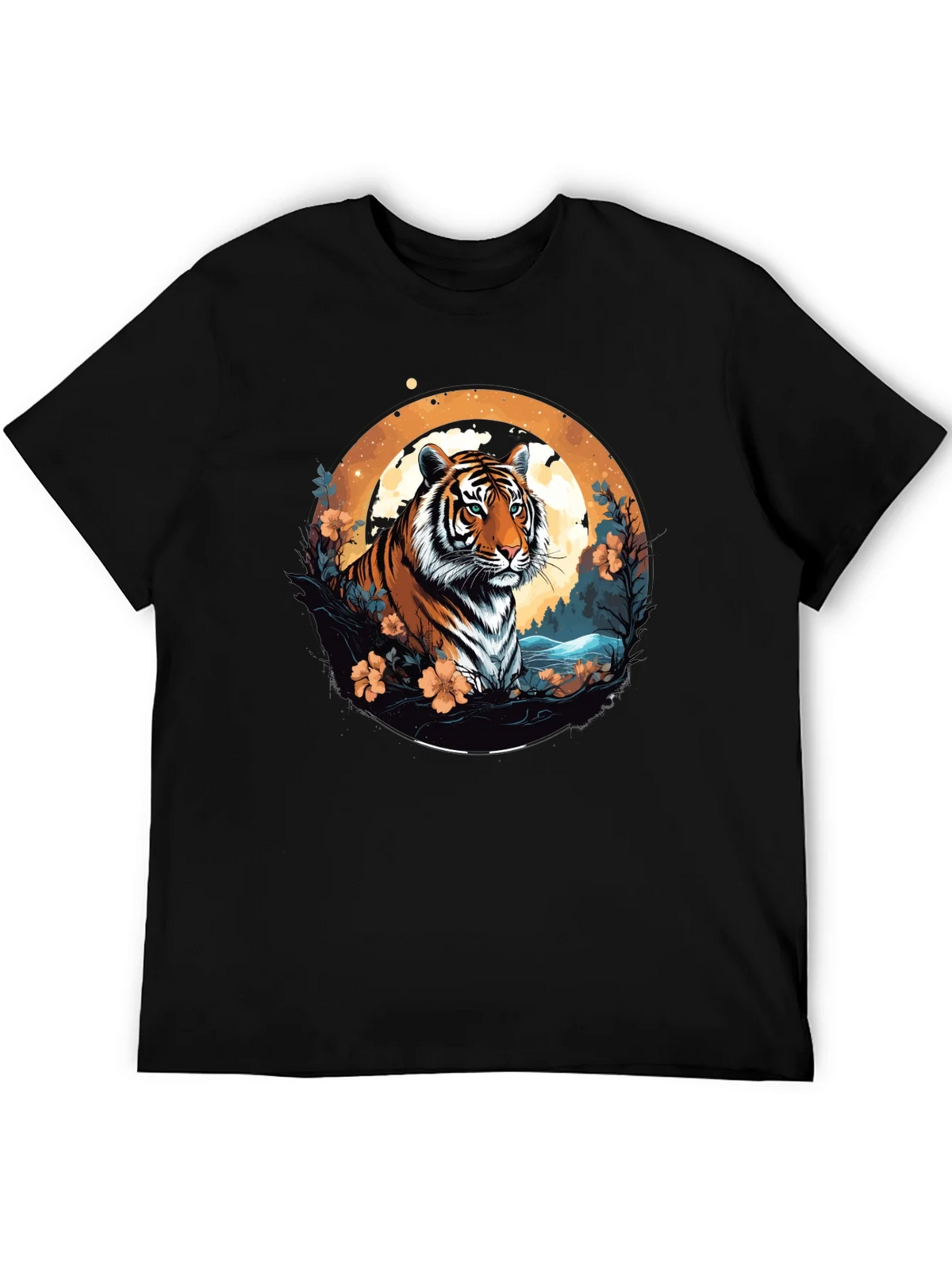 Tiger Graphic Tee - Black Cotton Blend T-Shirt product image 5