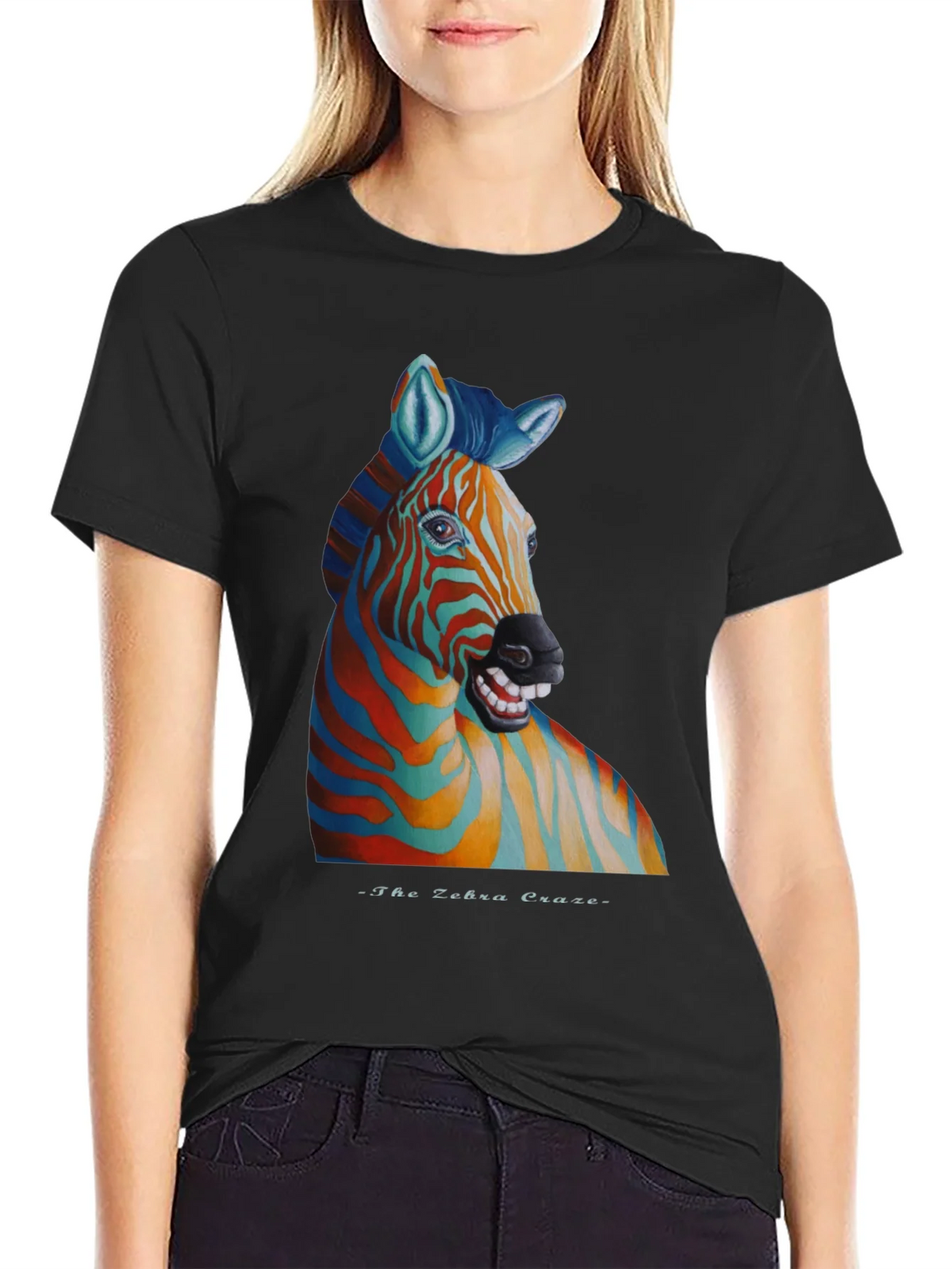 Zebra Craze T-Shirt - Unique Colorful Animal Graphic Tee product image 2