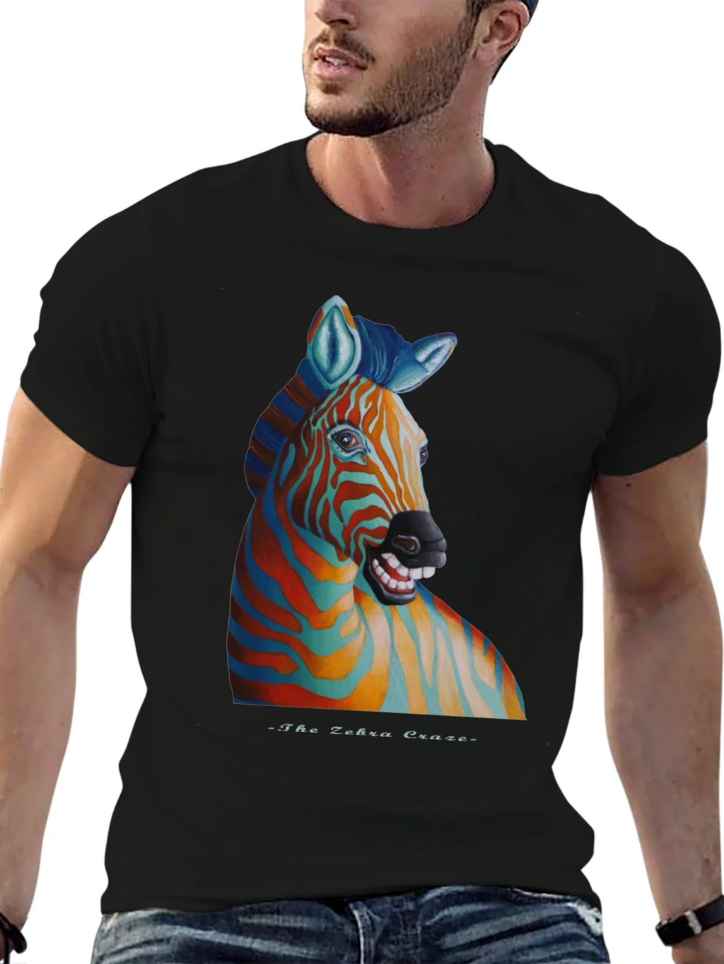 Zebra Craze T-Shirt - Unique Colorful Animal Graphic Tee product image 6