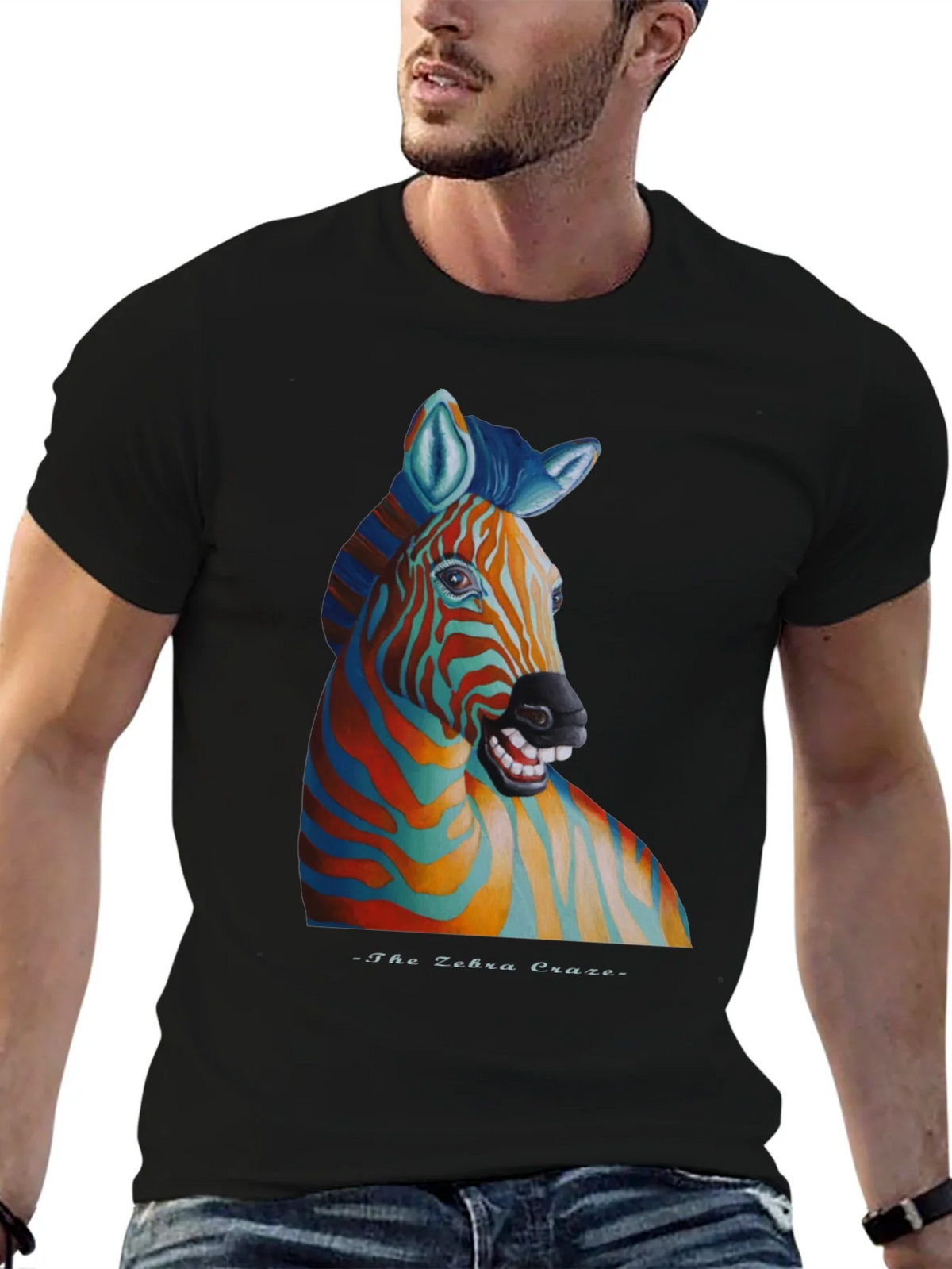 Zebra Craze T-Shirt - Unique Colorful Animal Graphic Tee product image 6