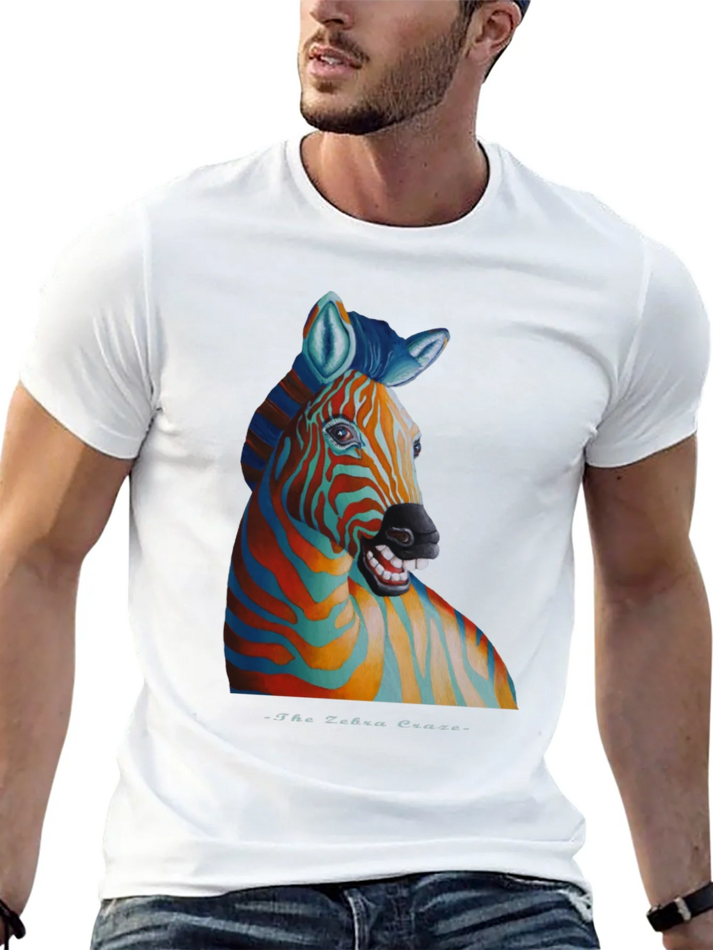 Zebra Craze T-Shirt - Unique Colorful Animal Graphic Tee product image 12