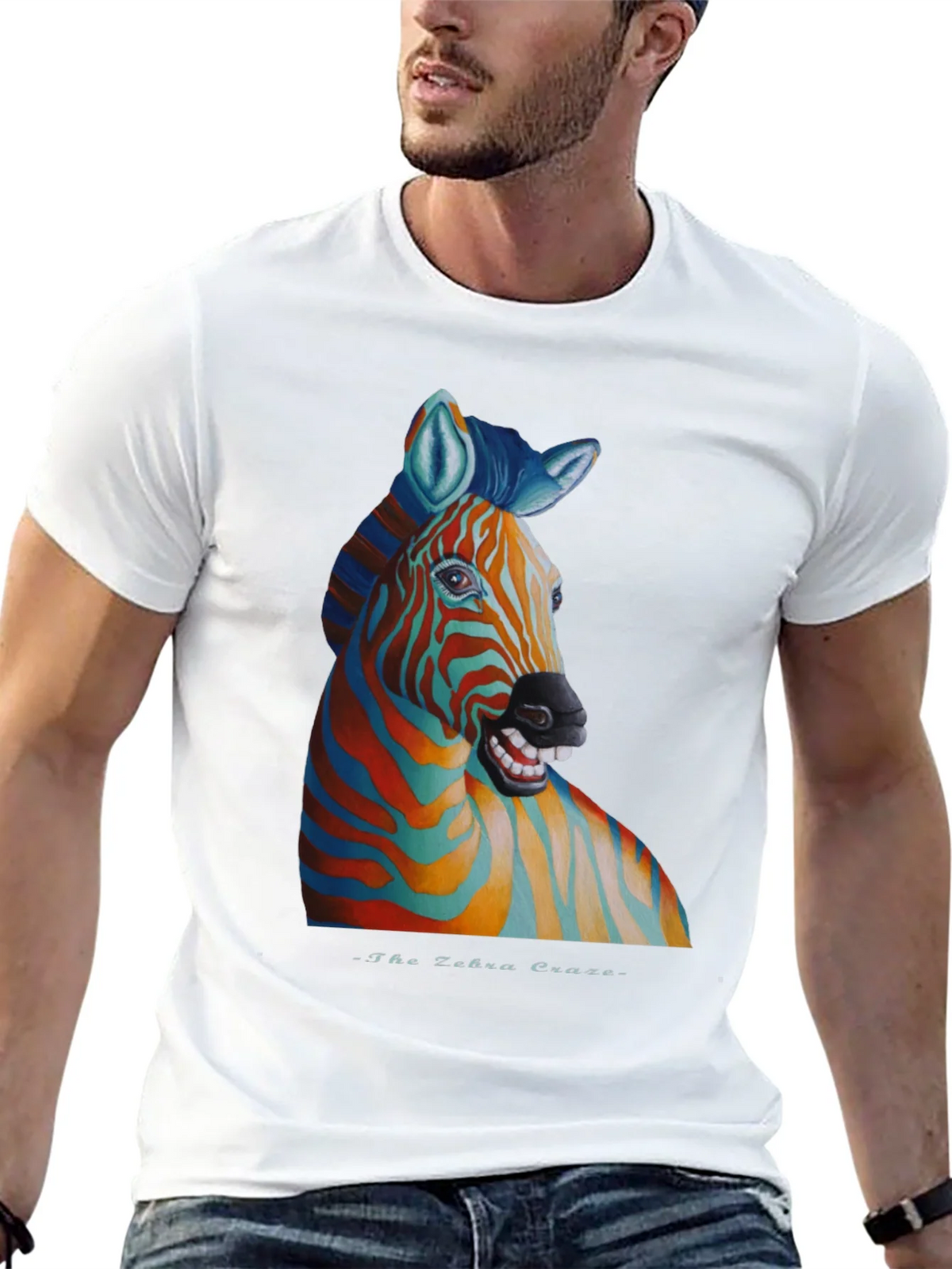 Zebra Craze T-Shirt - Unique Colorful Animal Graphic Tee product image 12