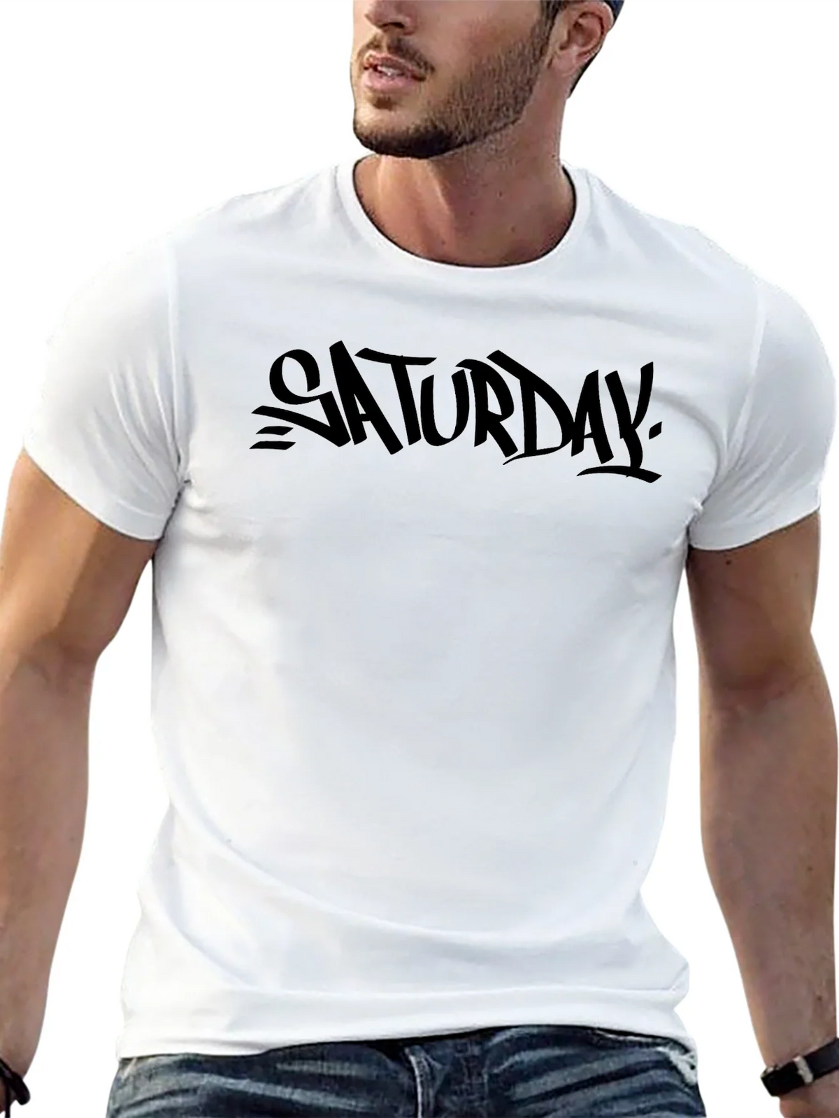 Saturday Graphic Print Black T-Shirt product image 12