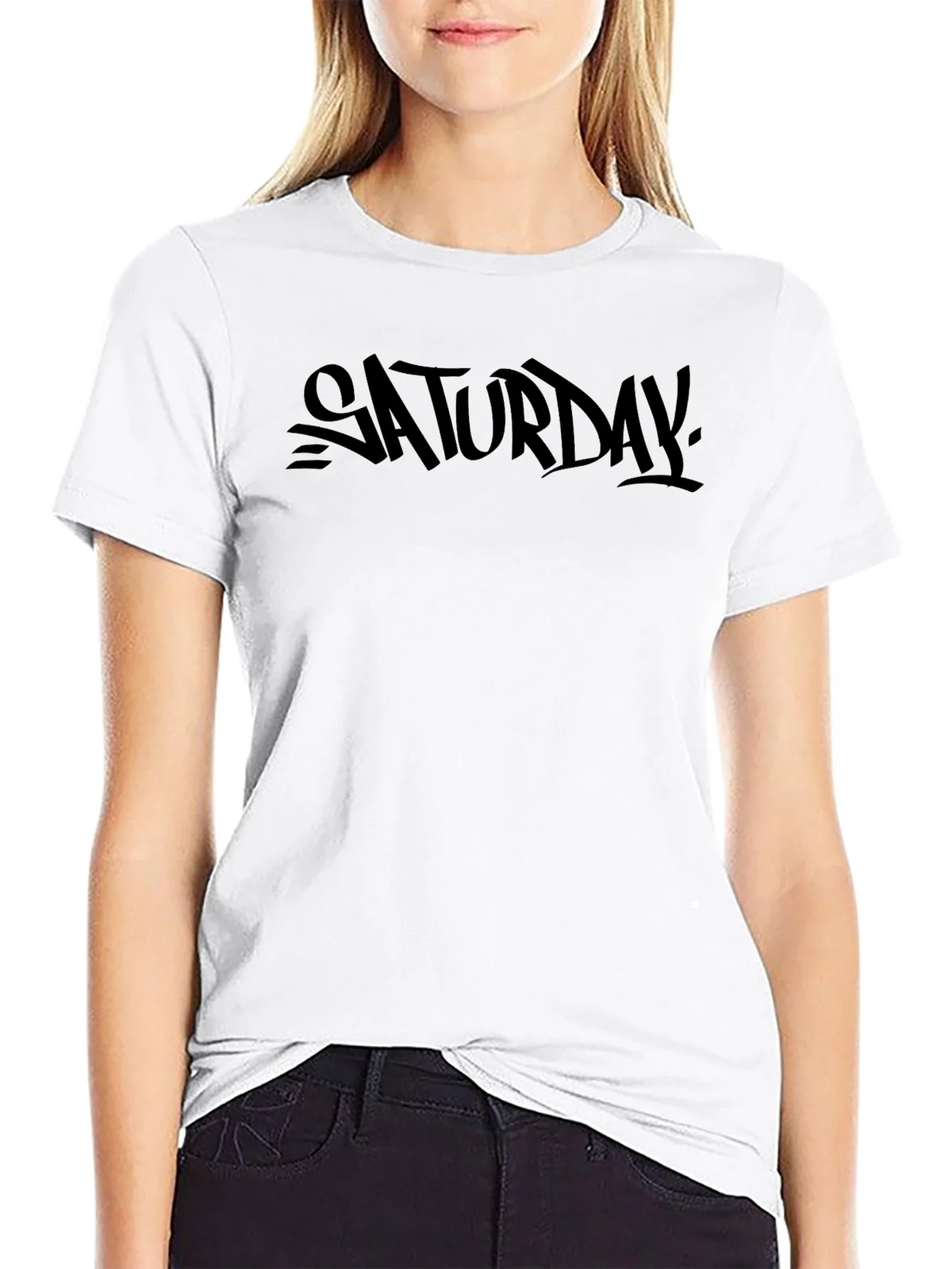 Saturday Graphic Print Black T-Shirt product image 8