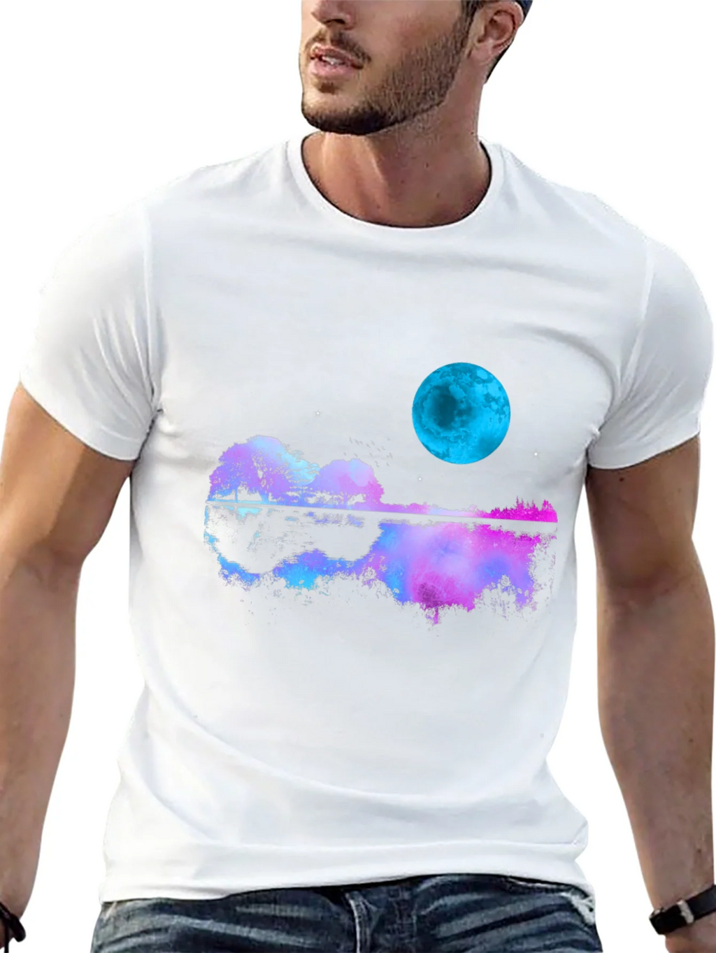 Guitar Moon T-Shirt - Reflective Graphic Tee product image 12