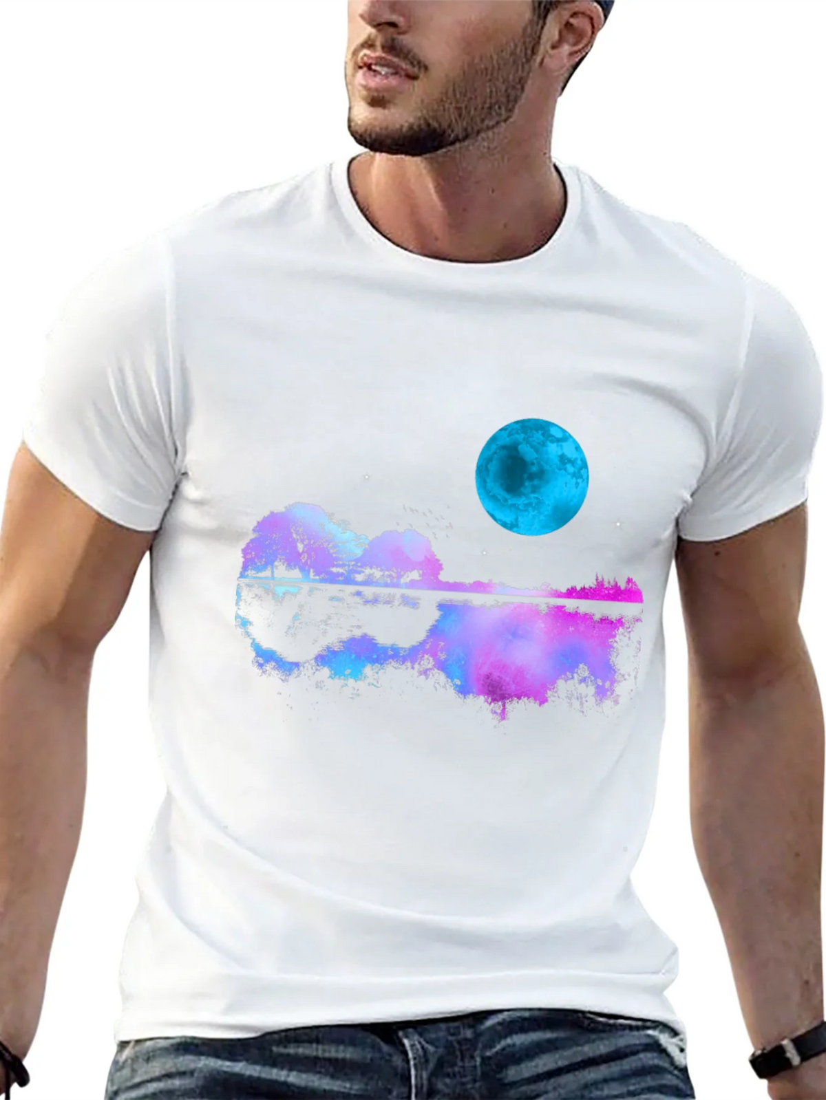 Guitar Moon T-Shirt - Reflective Graphic Tee product image 12