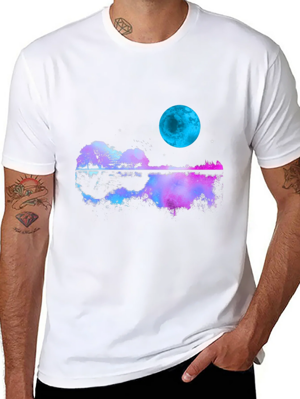 Guitar Moon T-Shirt - Reflective Graphic Tee product image 7