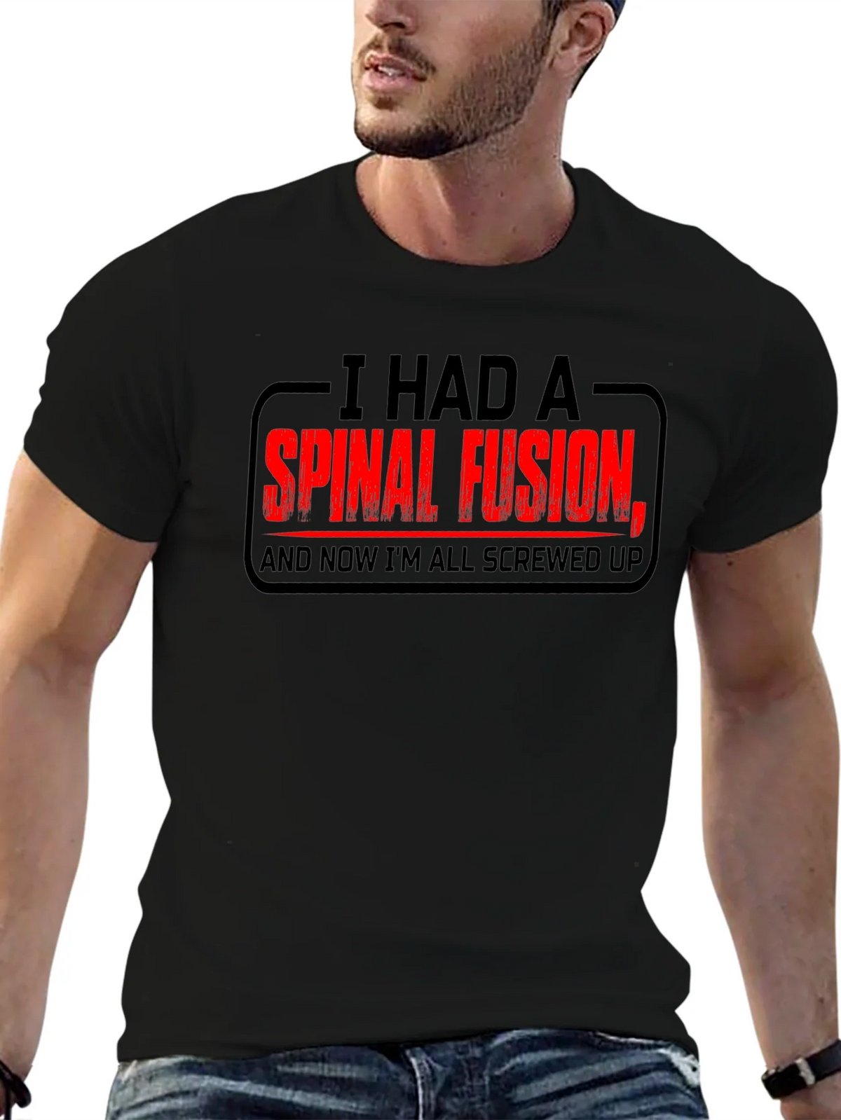 Spinal Fusion Graphic T-Shirt - Funny Recovery Tee product image 6