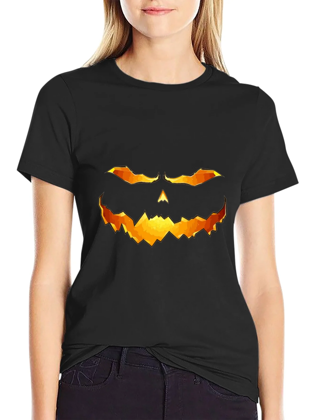 Halloween Pumpkin Face Graphic T-Shirt product image 2