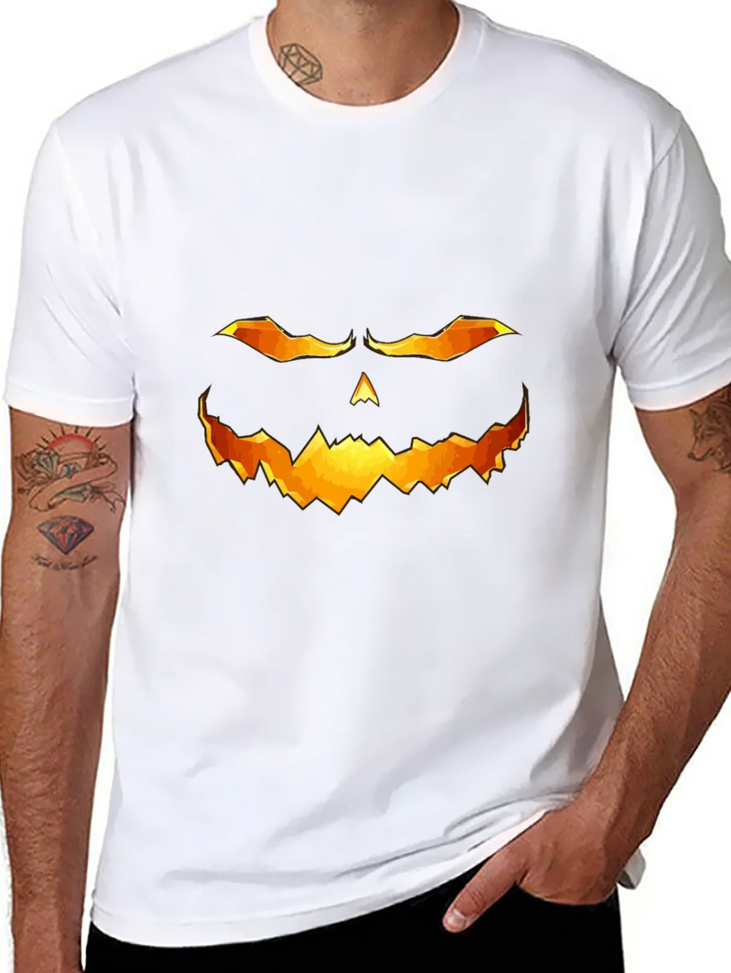 Halloween Pumpkin Face Graphic T-Shirt product image 7