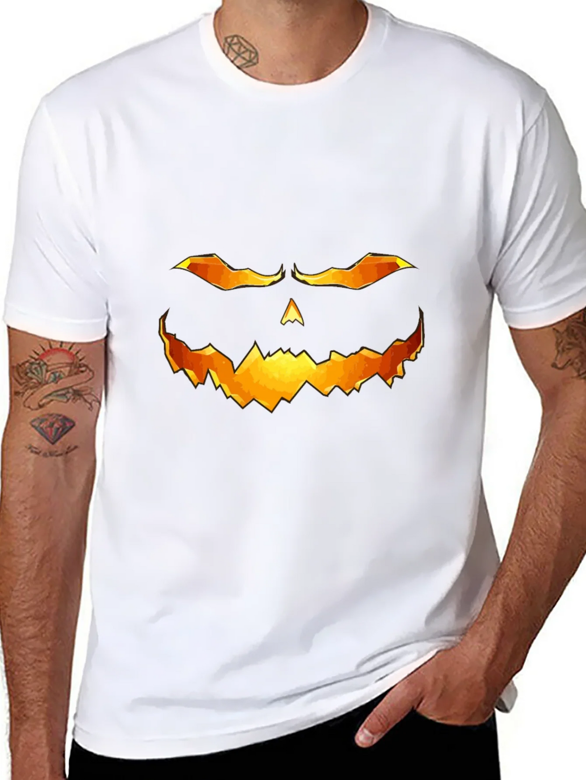 Halloween Pumpkin Face Graphic T-Shirt product image 7