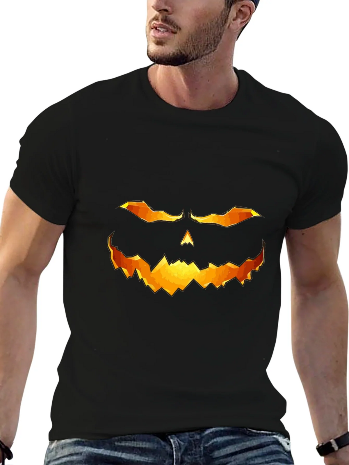 Halloween Pumpkin Face Graphic T-Shirt product image 6
