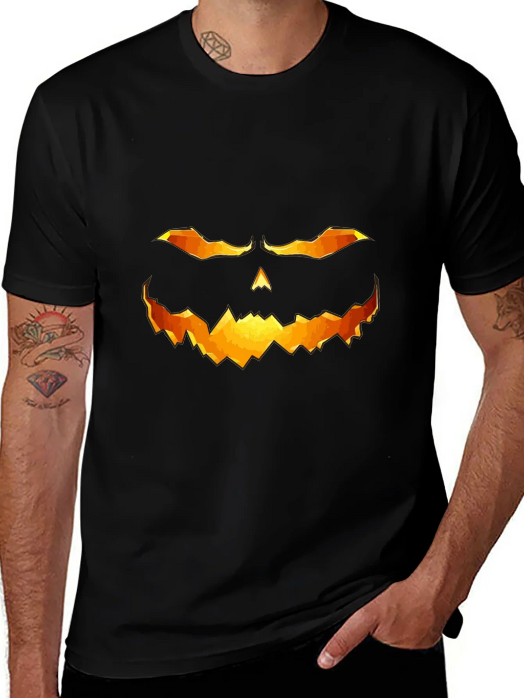 Halloween Pumpkin Face Graphic T-Shirt product image 1