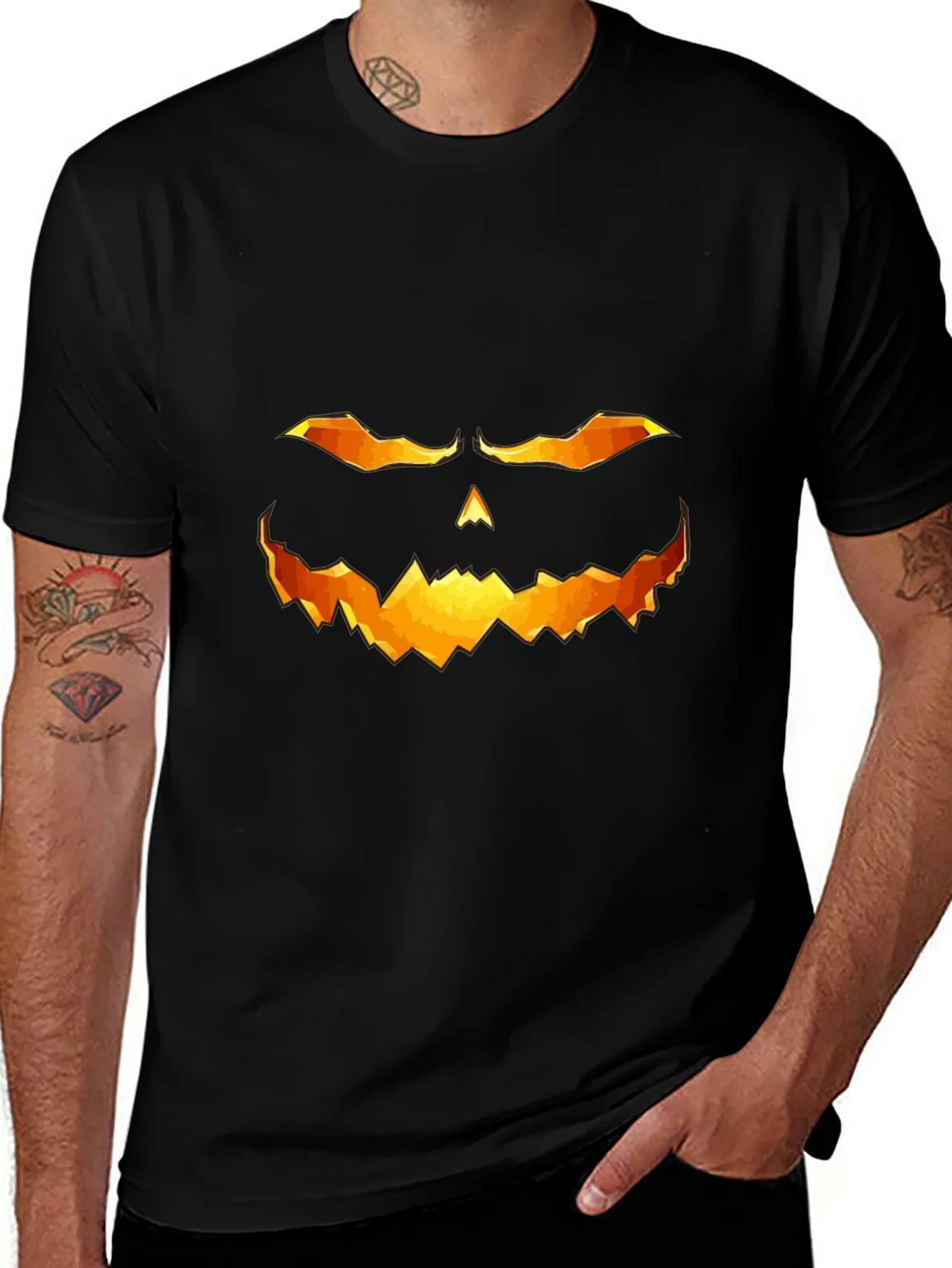Halloween Pumpkin Face Graphic T-Shirt product image 1