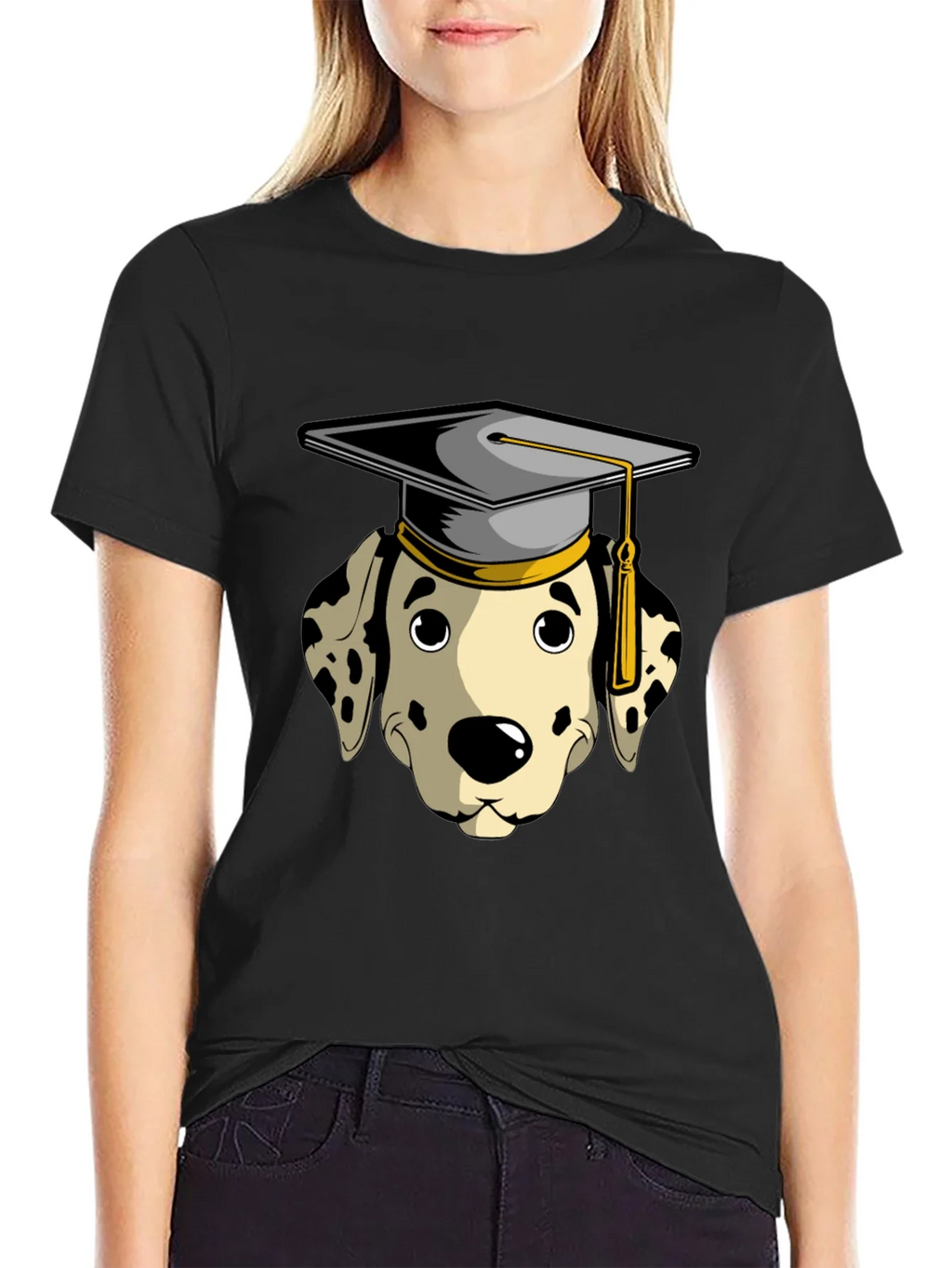 Graduation Dalmatian Graphic Tee - Black product image 2