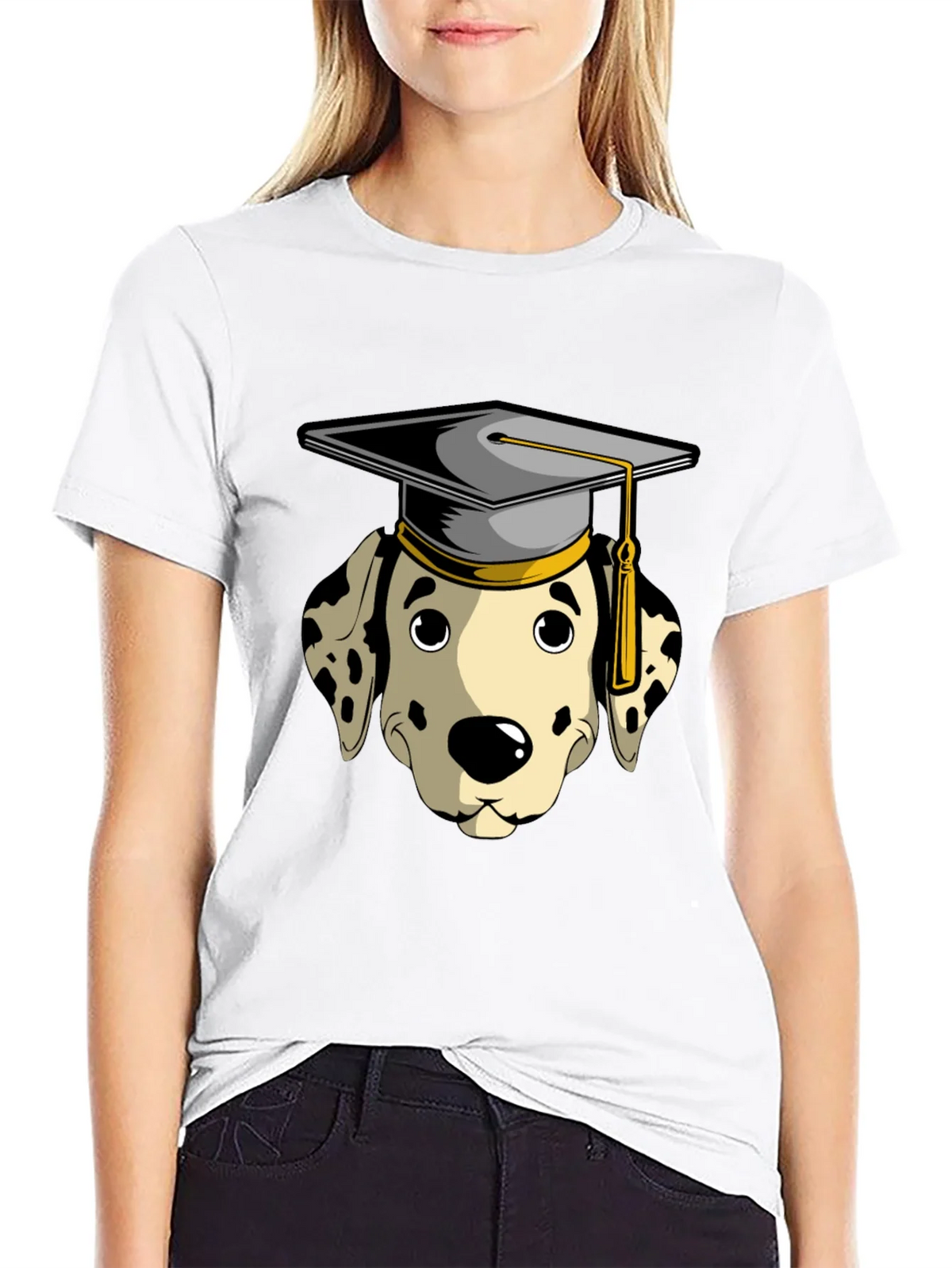 Graduation Dalmatian Graphic Tee - Black product image 8