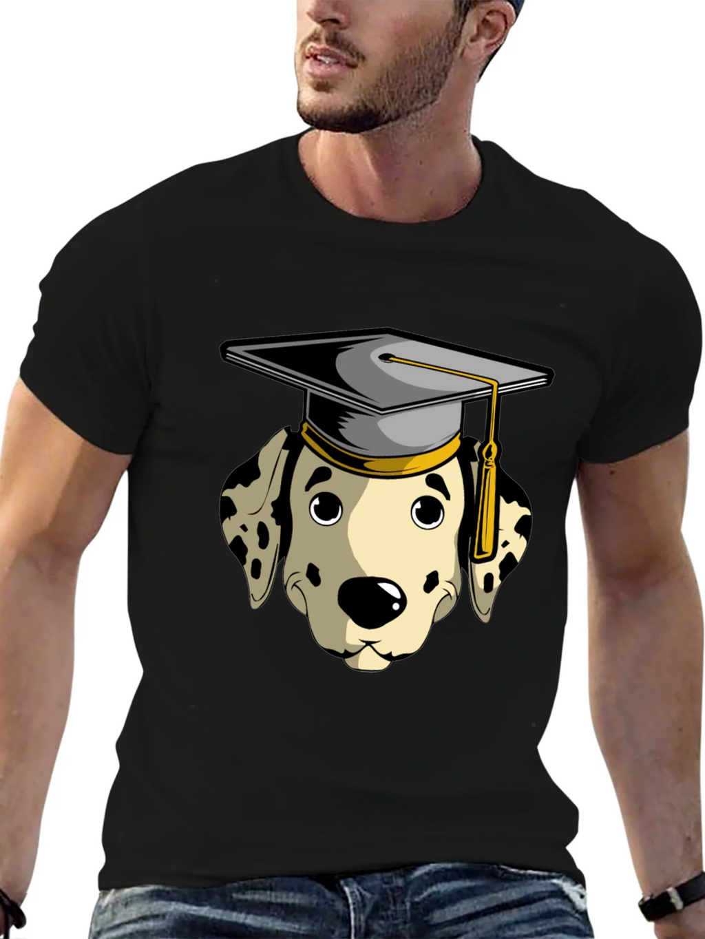 Graduation Dalmatian Graphic Tee - Black product image 6