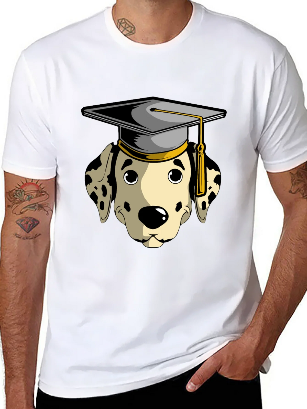 Graduation Dalmatian Graphic Tee - Black product image 7