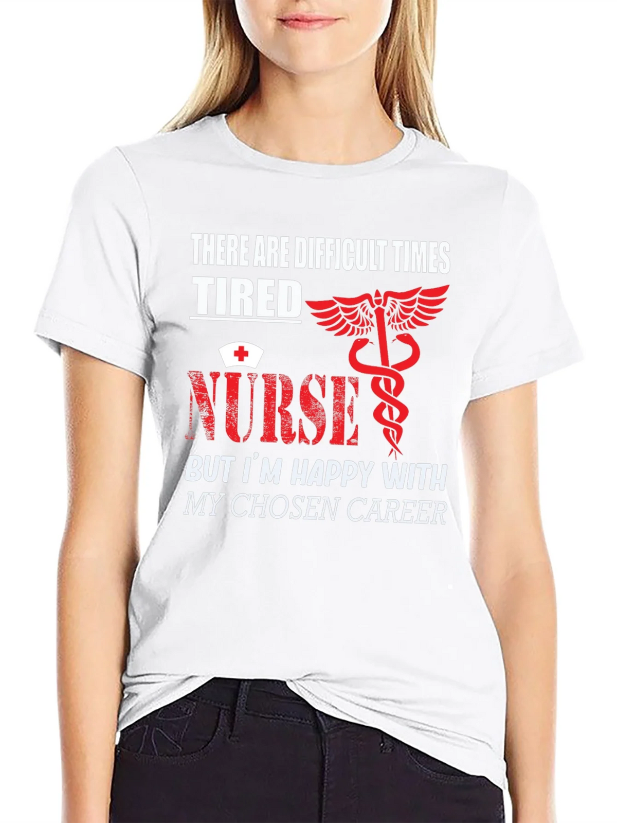 Tired Nurse T-Shirt - Difficult Times Chosen Career product image 4