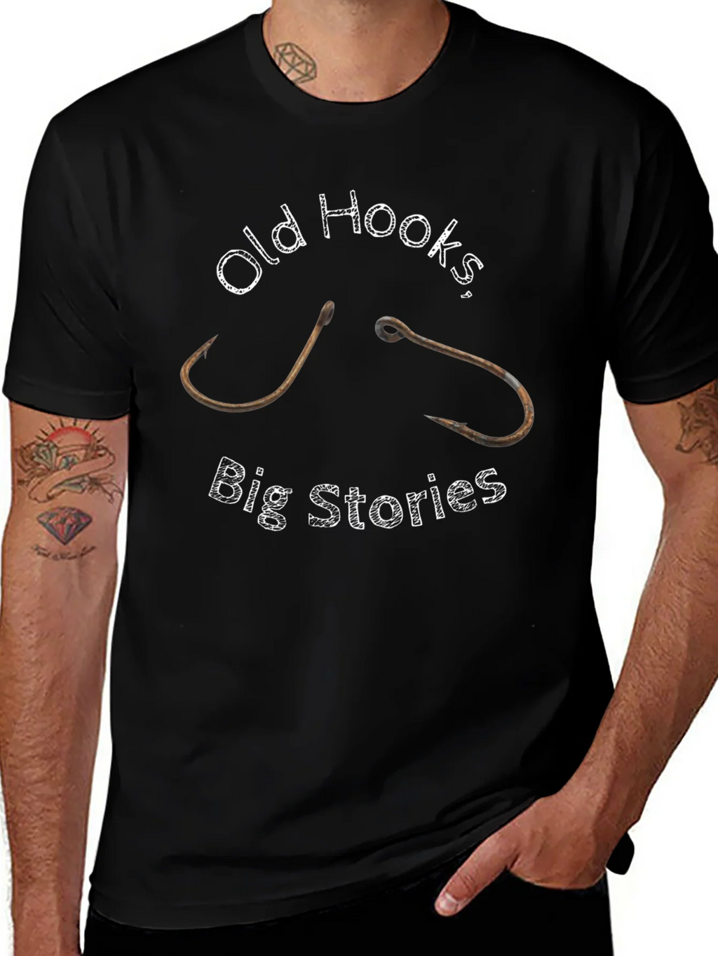 Old Hooks Big Stories Graphic Tee - Black product image 1