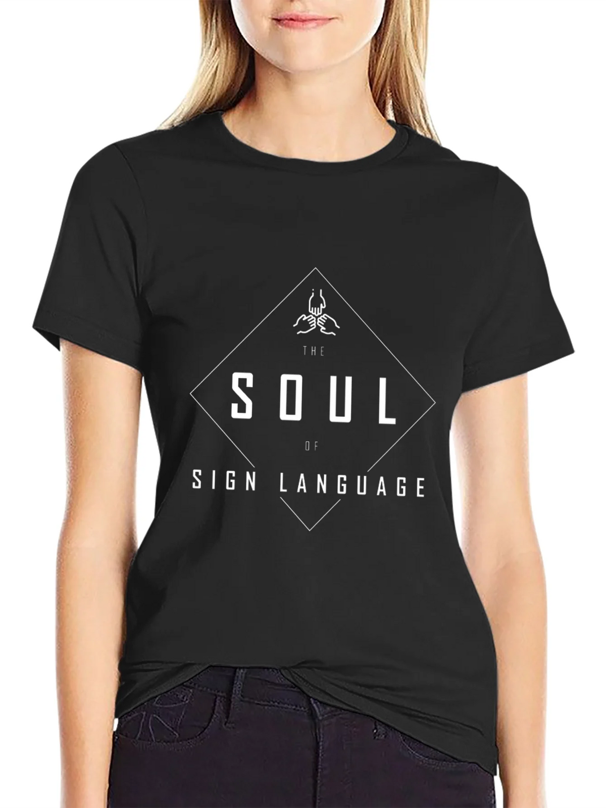Soul of Sign Language T-Shirt | Black Graphic Tee product image 2