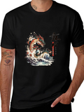 Dragon Wave Graphic Tee - Japanese Art Style product image 1