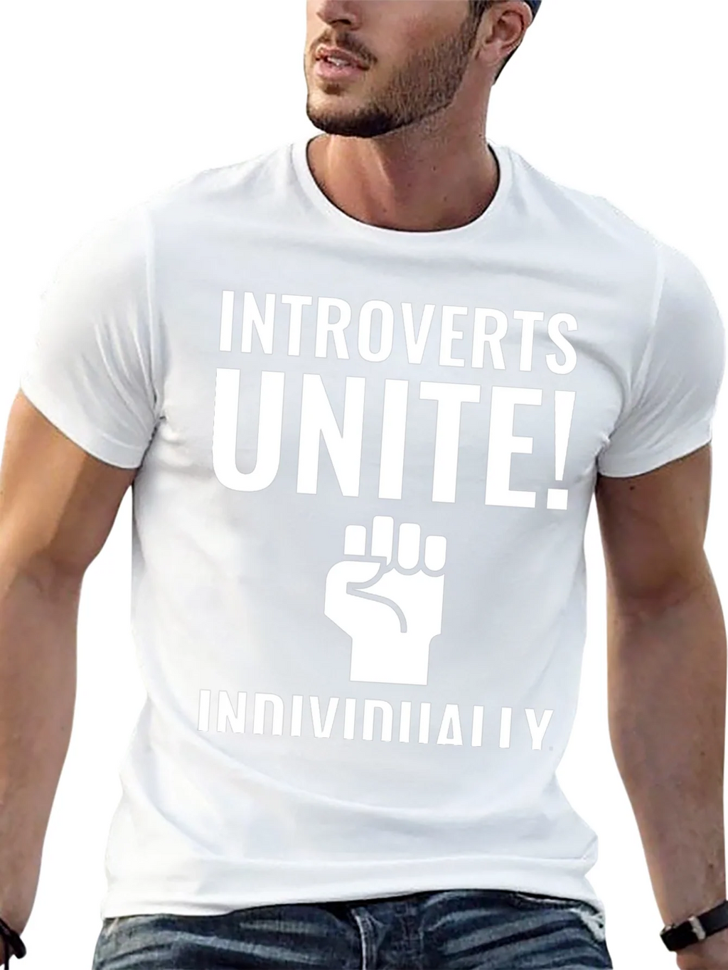 Introverts Unite! Black Graphic Tee product image 12