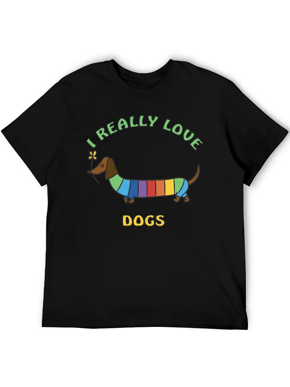 I Really Love Dogs T-Shirt Dachshund Rainbow product image 5