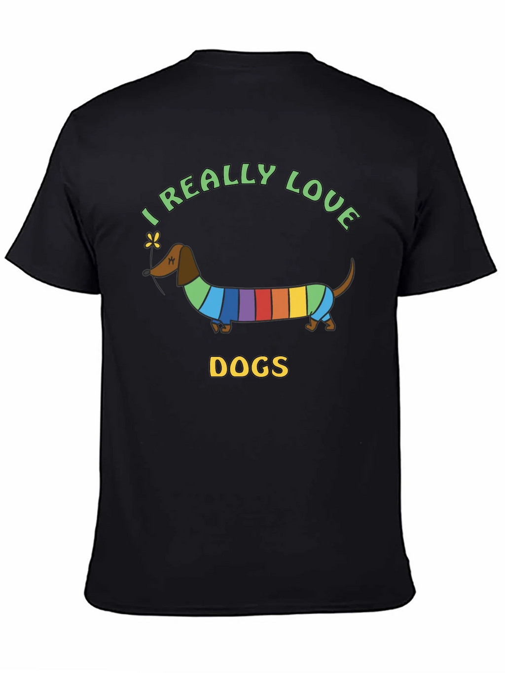I Really Love Dogs T-Shirt Dachshund Rainbow product image 4