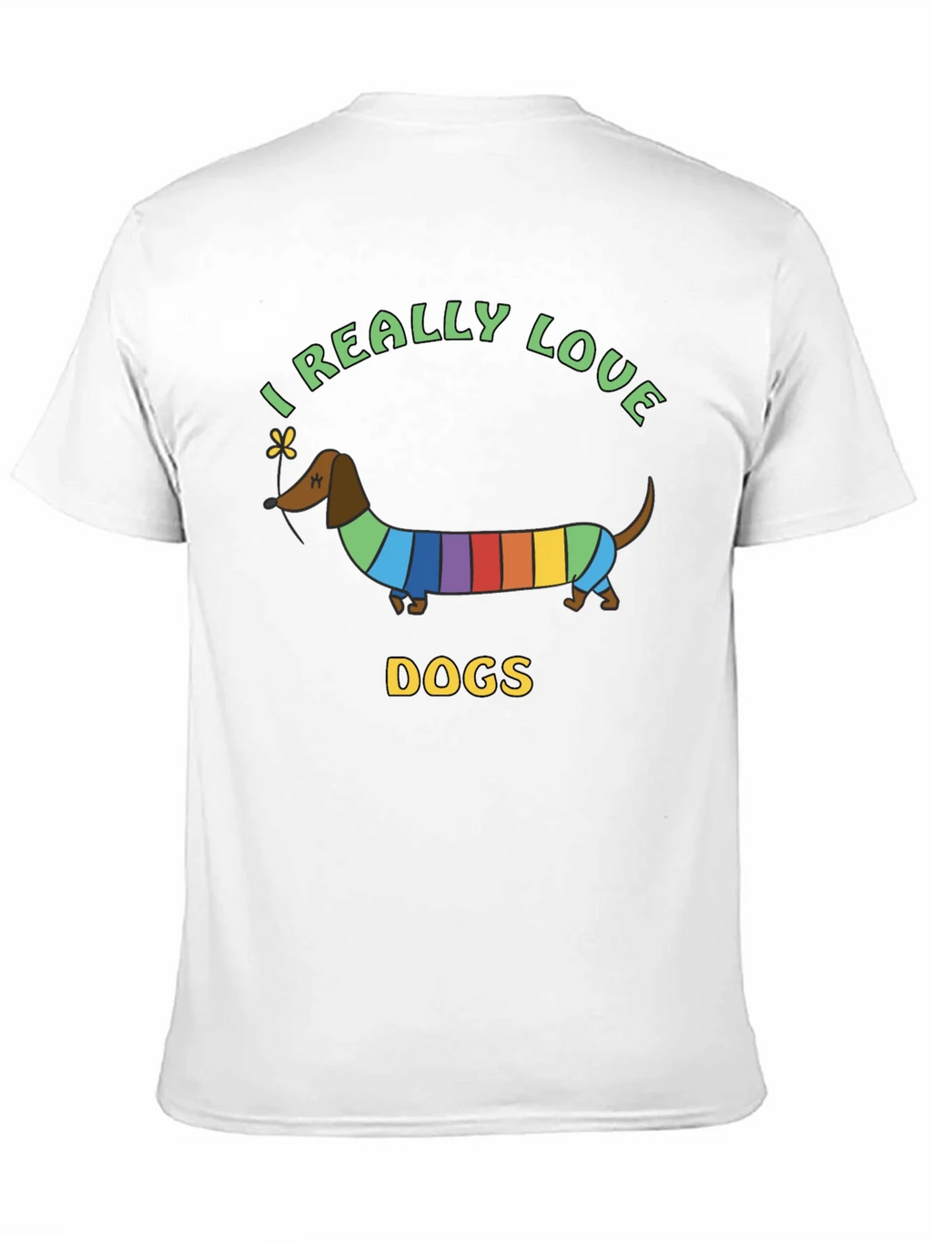 I Really Love Dogs T-Shirt Dachshund Rainbow product image 10